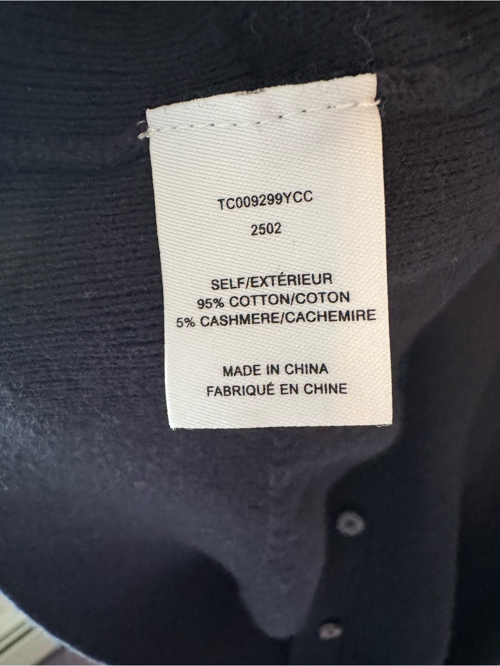 Derek Lam 10 Crosby Navy Crewneck Button-Front Cotton and Cashmere Cardigan - Picture 10 of 15